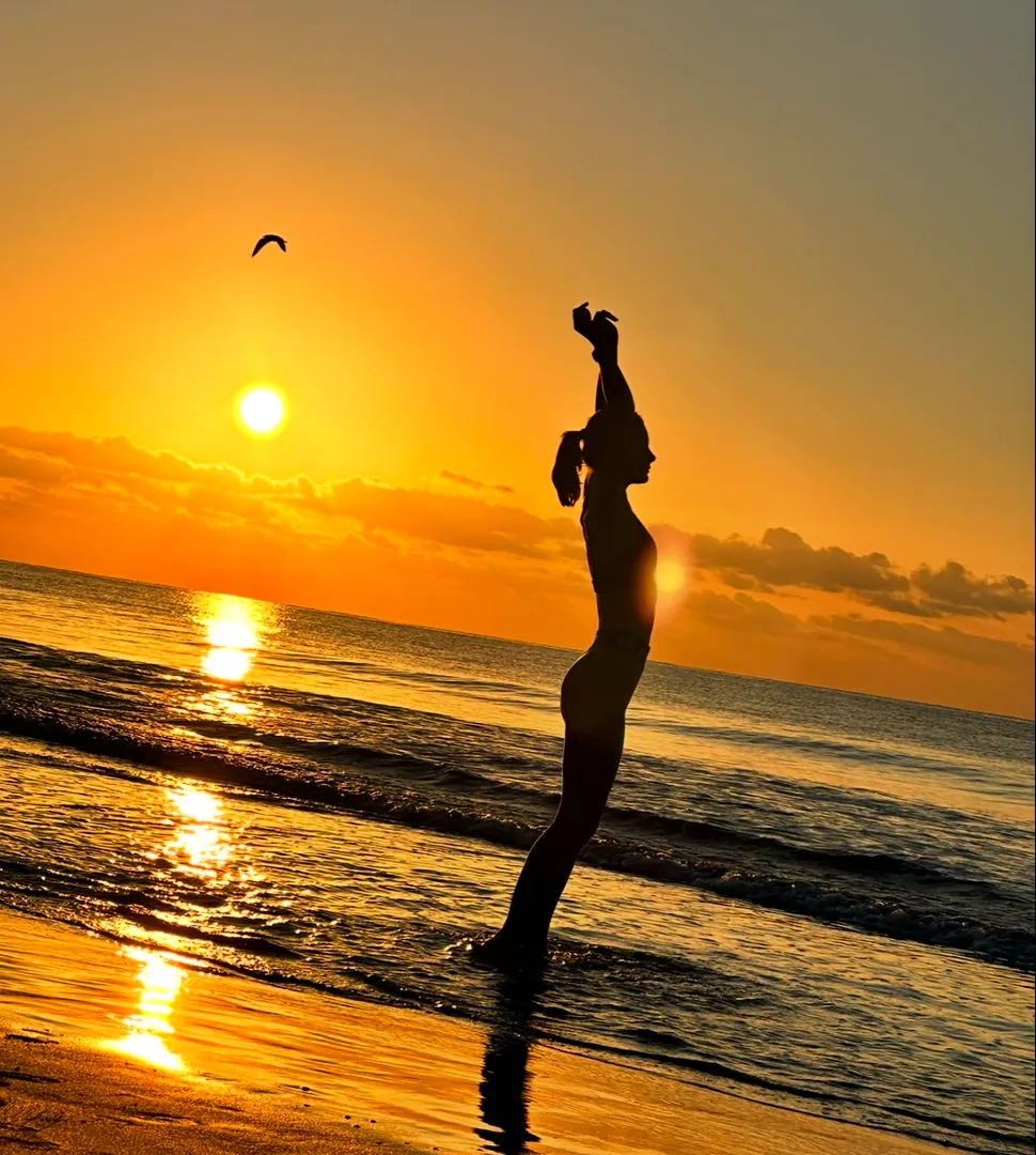 Sunrise practice on the beach