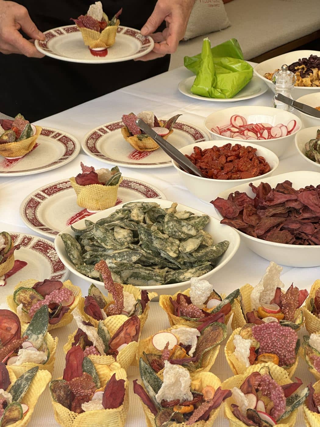 Lunch at a long table