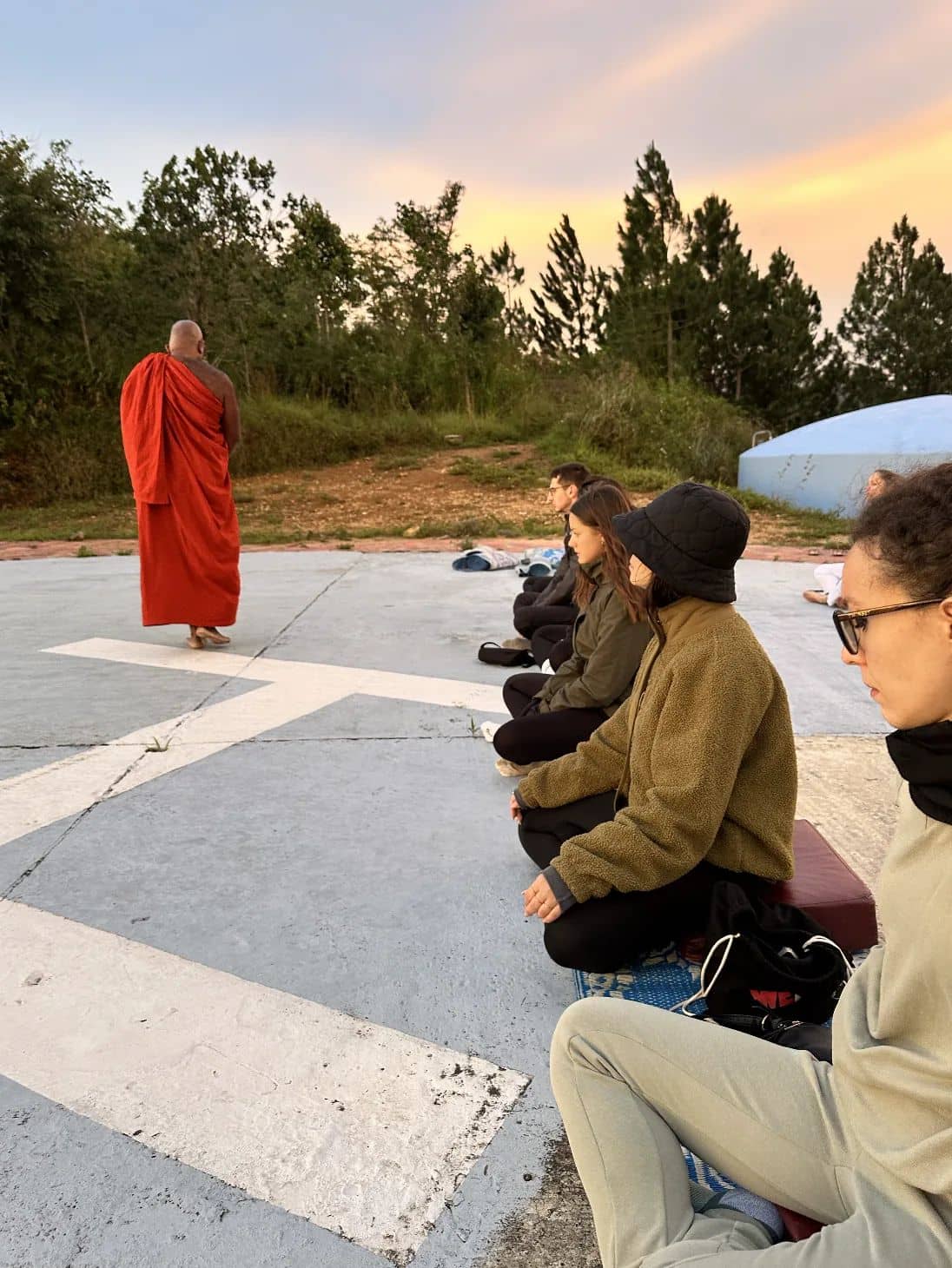Meditation at sunset in Sri Lanka